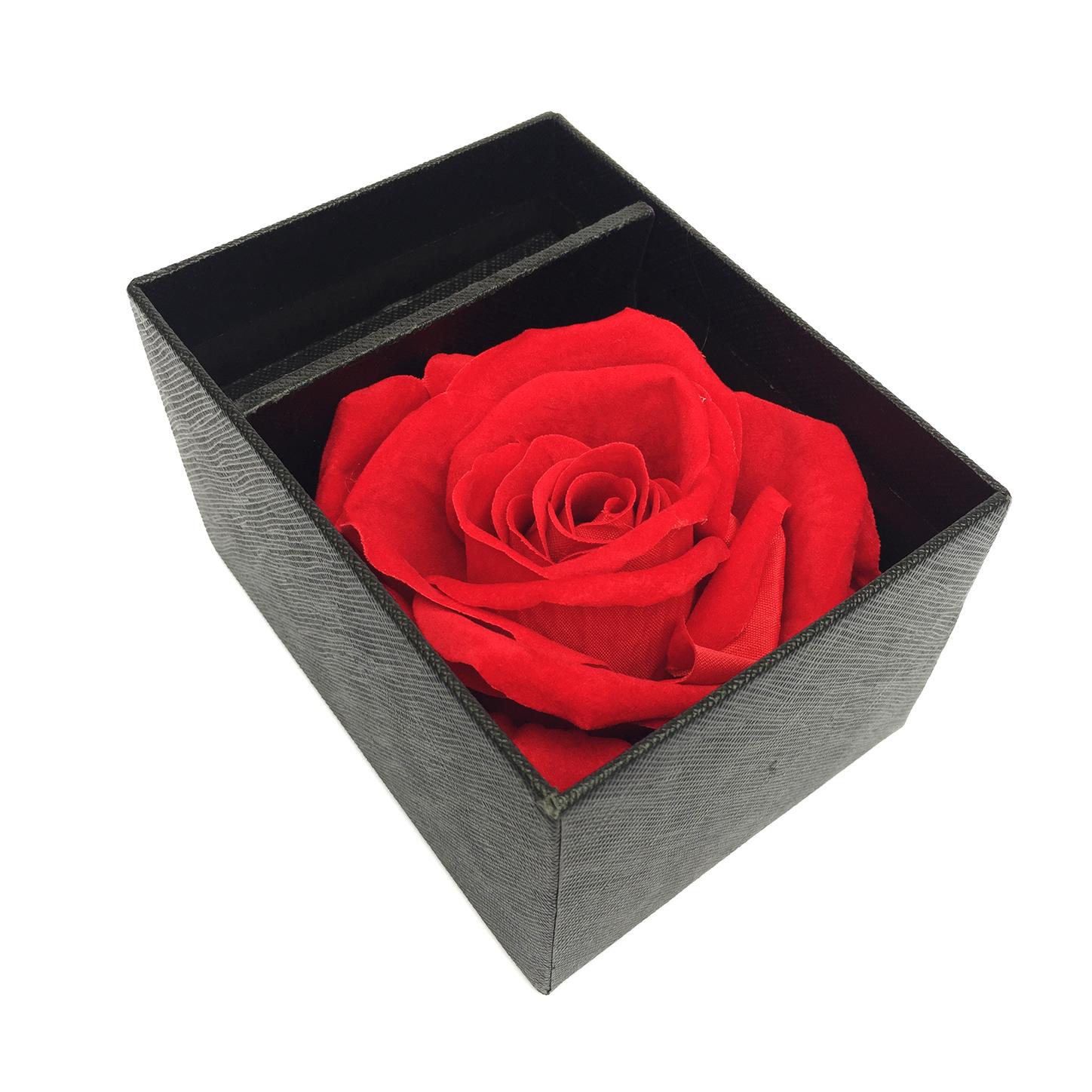 Hộp quà tặng hoa hồng sáp đựng son Valentine kích thước 12x9x7cm