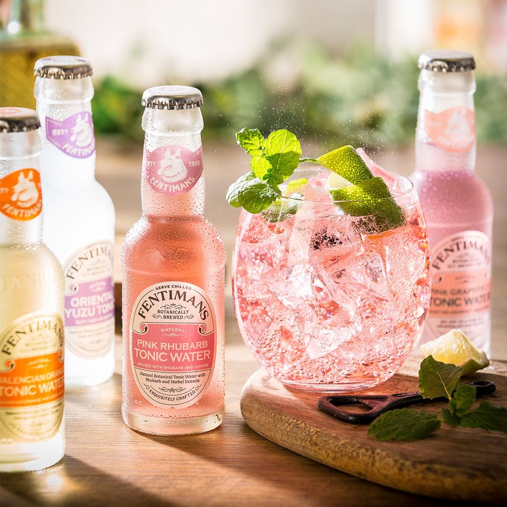 Fentimans Tonic Water Hương Đại Hoàng Pink Rhubarb Anh Quốc Lốc 4 chai x 200ml