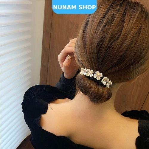 Dây bới tóc ngọc và hoa thanh lịch sang chảnh Nunam Shop