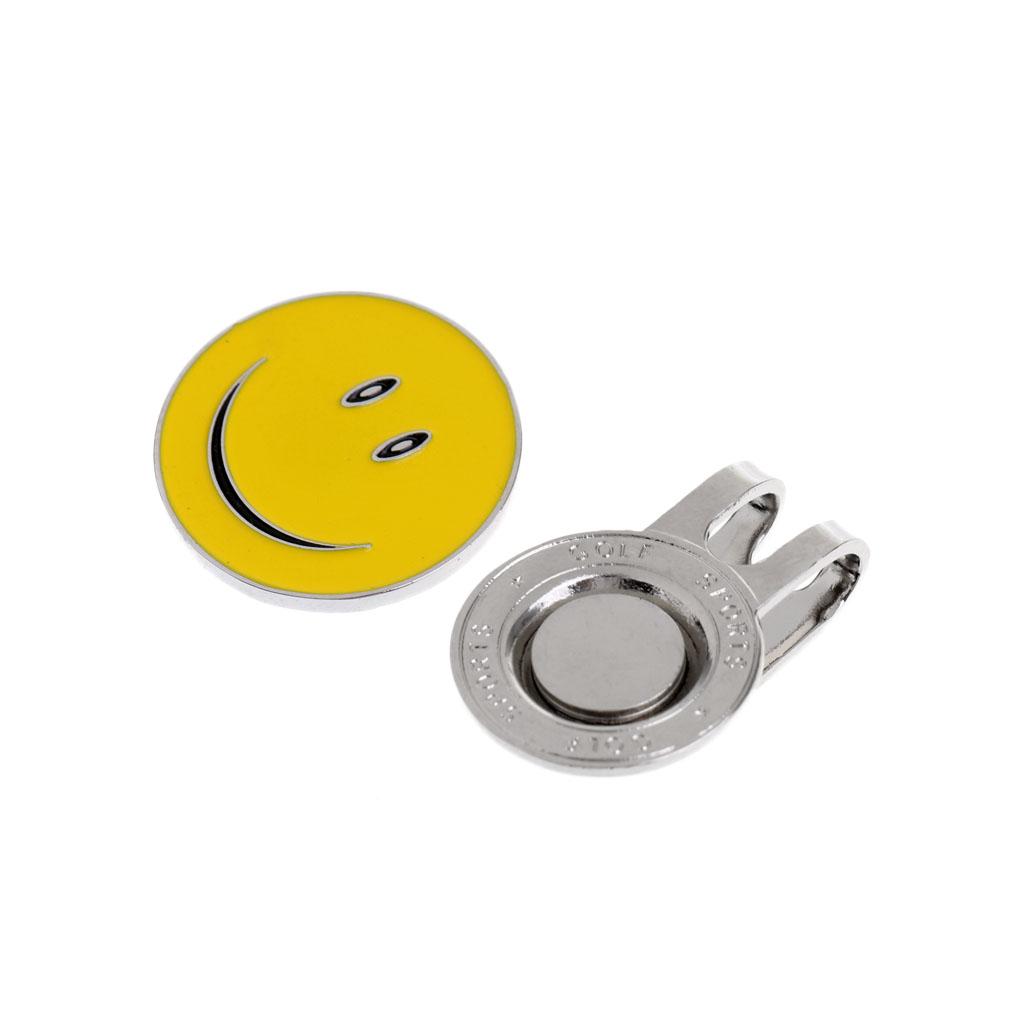 Smile Face Magnetic Hat Clip Golf Ball Markers Clip On Golf Cap Visor