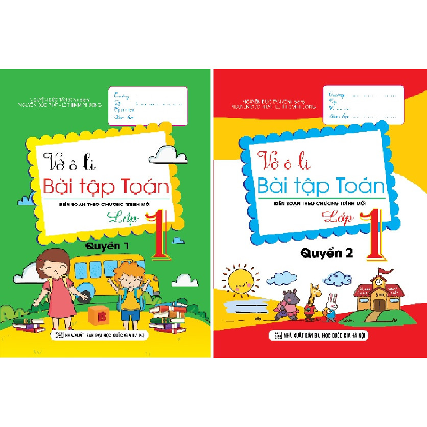 Vở ô li bài tập Toán lớp 1 Quyển 1 & 2