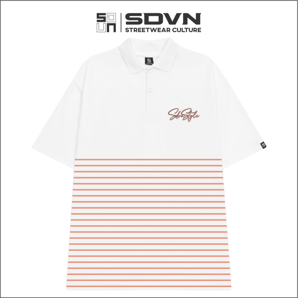 Áo Thun POLO Unisex Form Rộng - Brand Chính Hãng SDVN - STRIPES