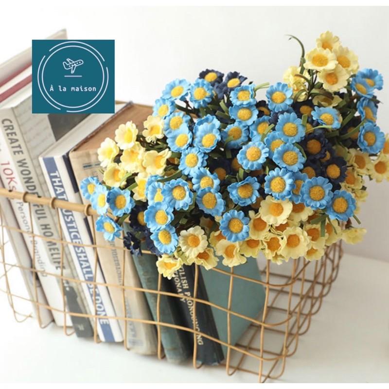 Cành hoa cúc nhí 8 nhánh hoa xinh xắn đáng yêu, hoa decor trang trí chụp hình