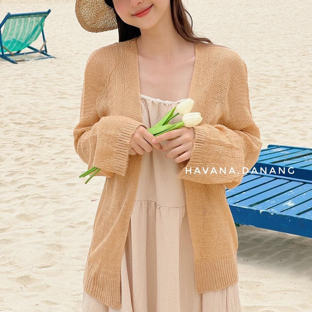 Áo khoác cardigan len mỏng, áo khoác nữ dài tay phong cách Hàn Quốc