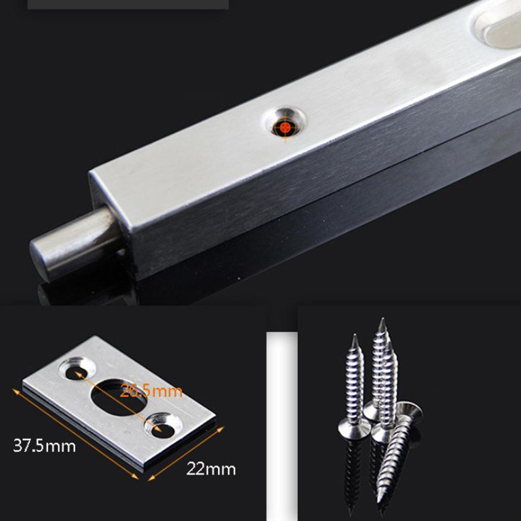 Stainless Steel Gate Door Spring Flush Latch Bolt Sliding Lock Latch with Screws