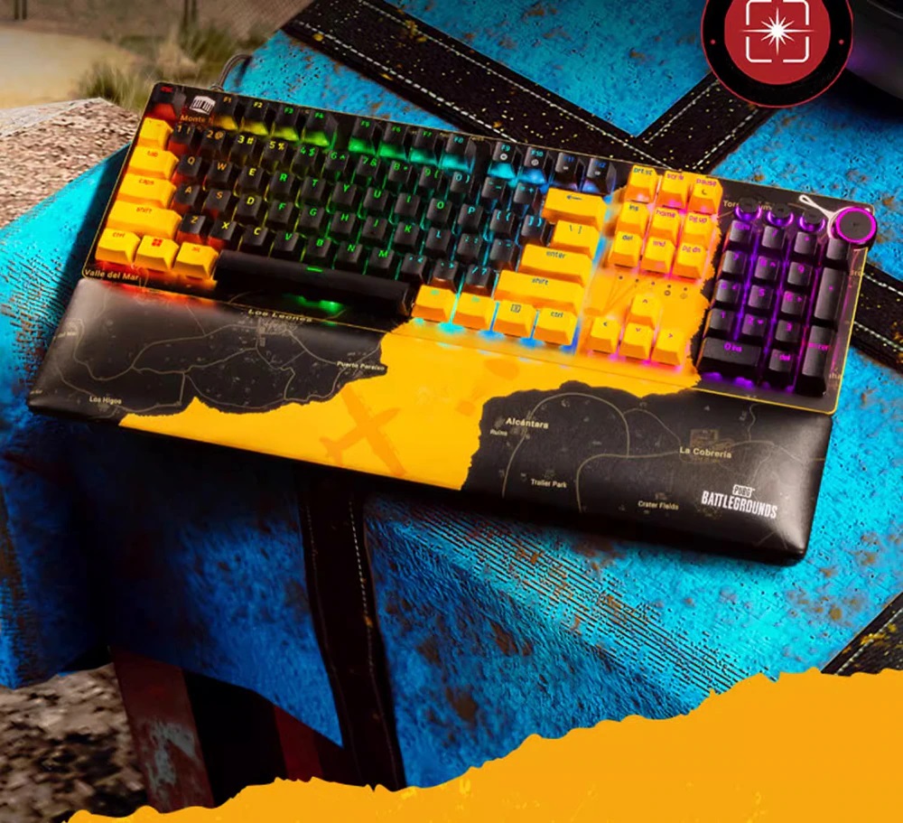 Bàn phím có dây Razer Huntsman V2-Optical Gaming Keyboard-PUBG: Battlegrounds Edition (Linear Optical Switch)_Mới, hàng chính hãng