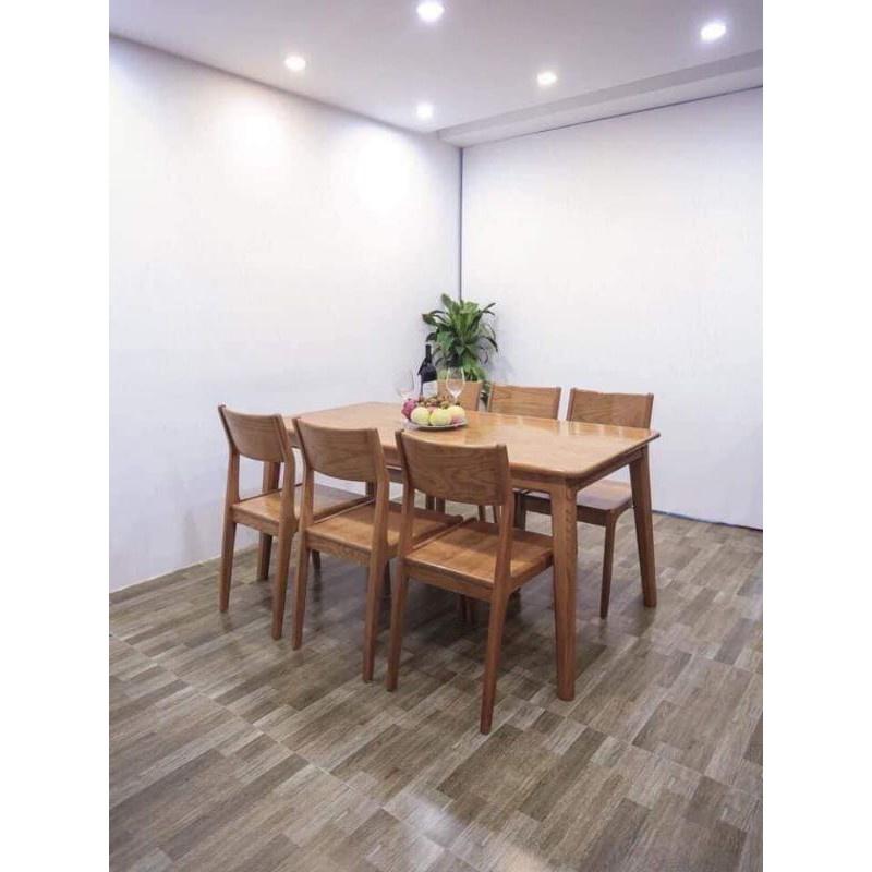 Bộ bàn ăn cao cấp gỗ Sồi Nga 4_6 ghế