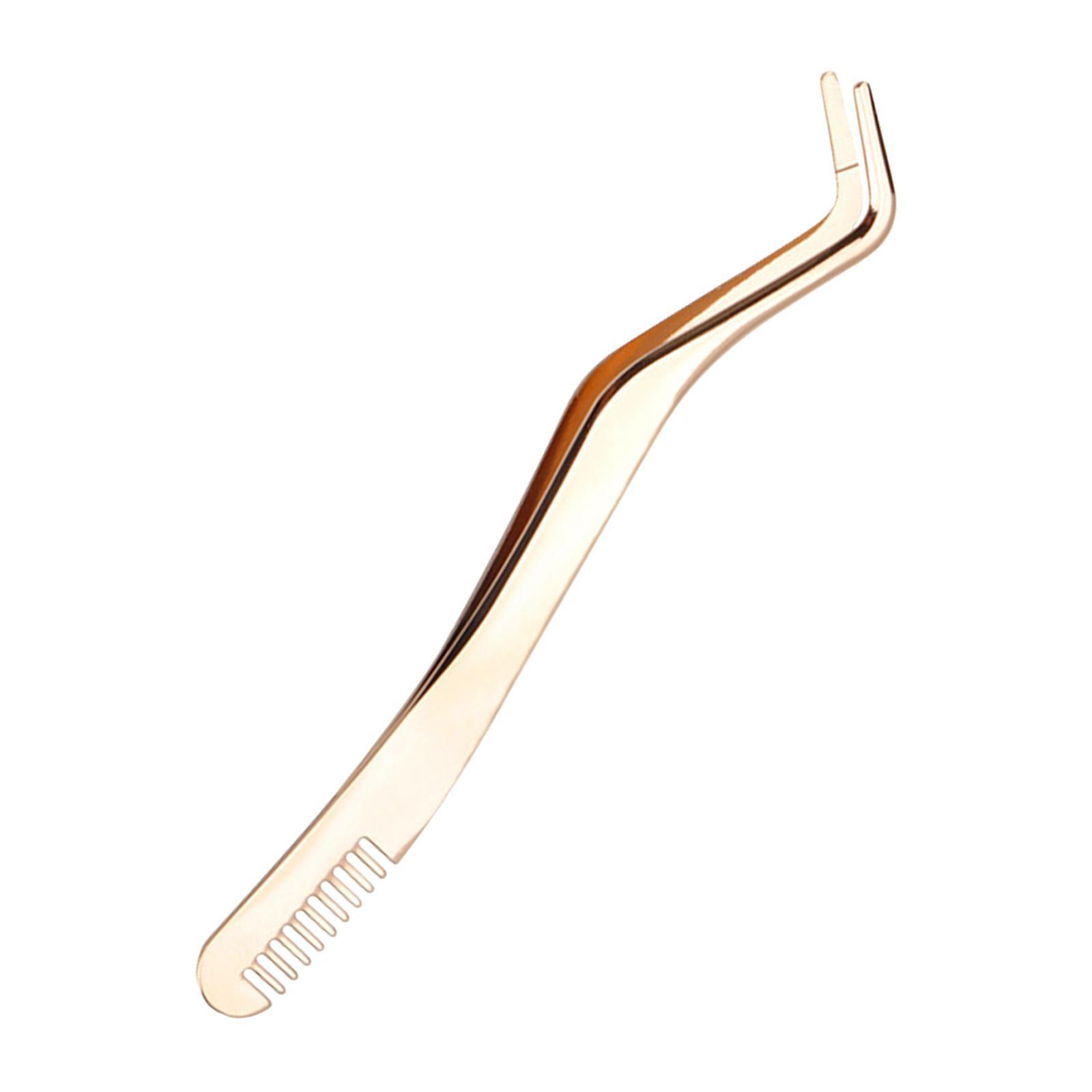 Professional 2 in 1 Curved Lashes Eyelash Tweezers, False Eyelash Tool for home Salon