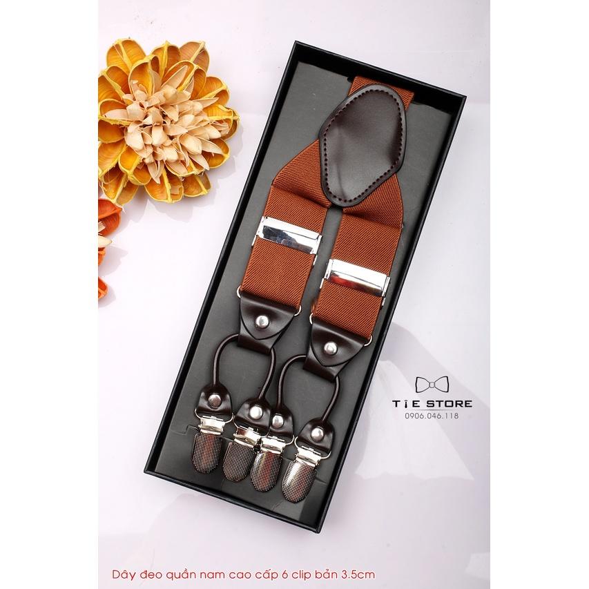 Dây đeo quần nam chữ Y 3.5cm 6 clip khóa kẹp - dây yếm quần nam cao cấp đủ mẫu
