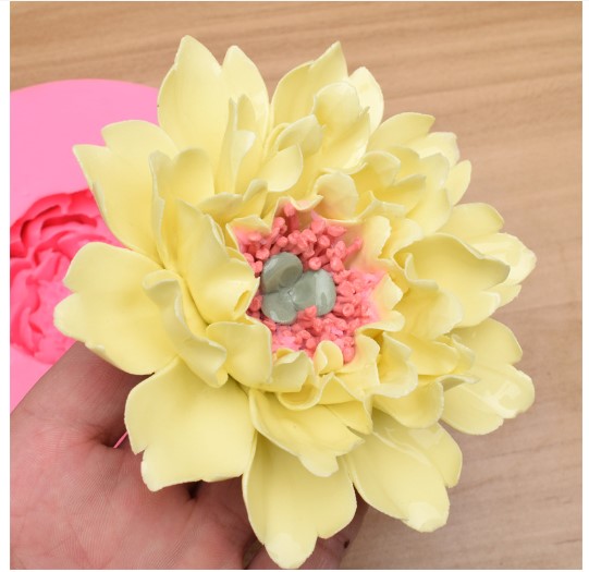 Khuôn Silicon Rau Câu 4d Hoa Mẫu Đơn Đại Đóa