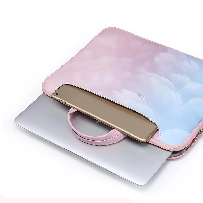 Sáng Tạo Túi Đựng Laptop Macbook Air Pro Retina 12 13 15 Inch Bao Da Túi Xách Cho Lenovo Xiaomi 14.1 15.6 "Phụ Nữ Cặp