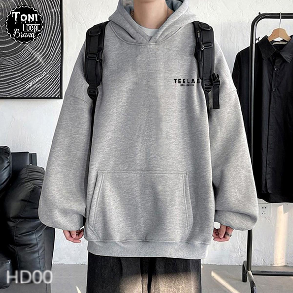 Áo Hoodie Local Brand TEELAB nỉ bông dày form rộng Unisex Full Box
