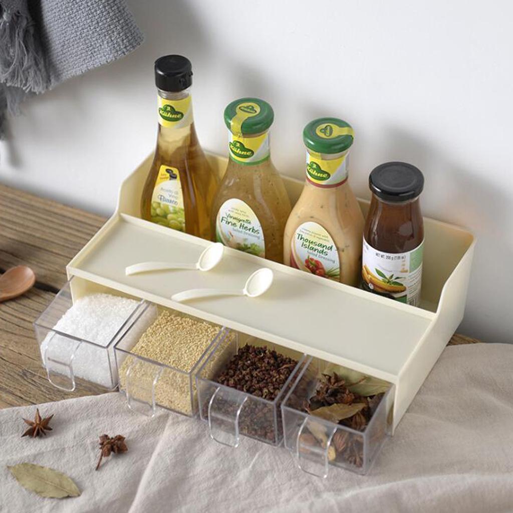 Multi-function Spice Jar Rack Condiment Pot Container Cruet Organizer