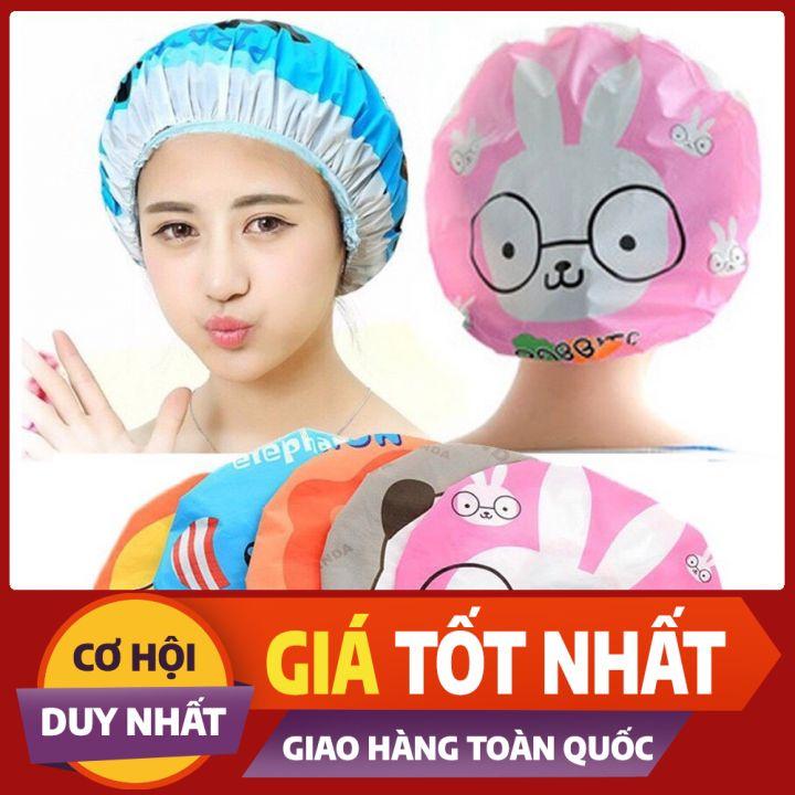 MŨ TRÙM ĐẦU HỌA TIẾT HOẠT HÌNH DỄ THƯƠNG CHỐNG NƯỚC - GIAO NGẪU NHIÊN - NUNAM SHOP