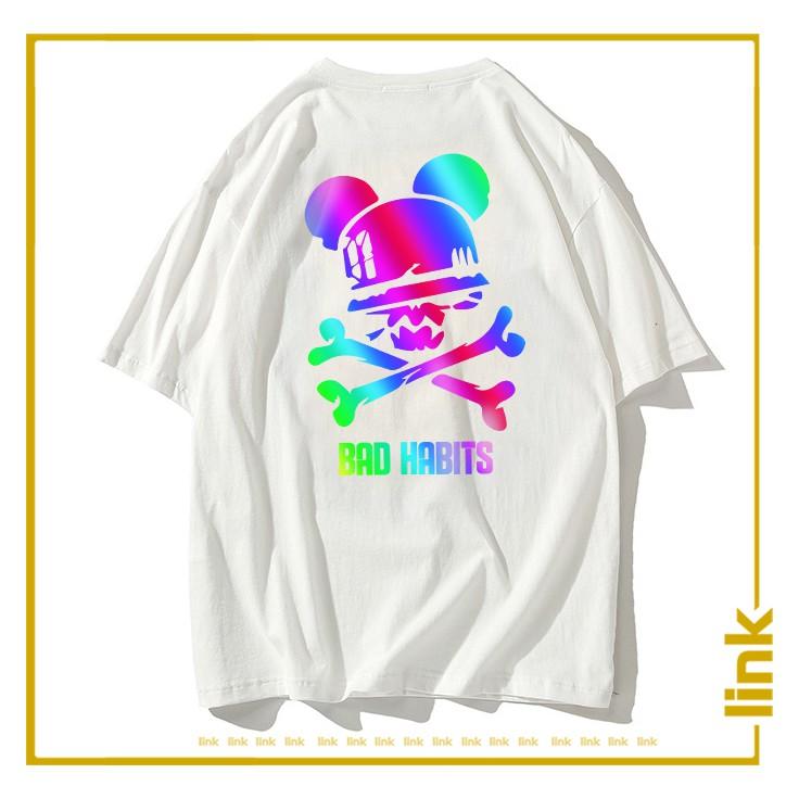 Áo thun phản quang BAD RABBIT đầu lâu 7 màu UNISEX