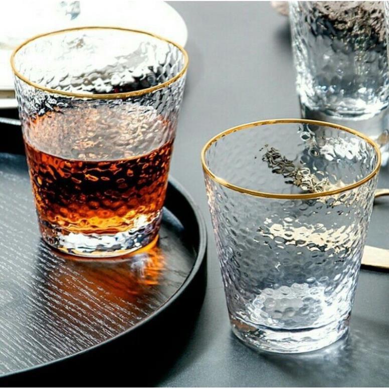 Bộ 6 cốc thủy tinh loe viền vàng 300ml