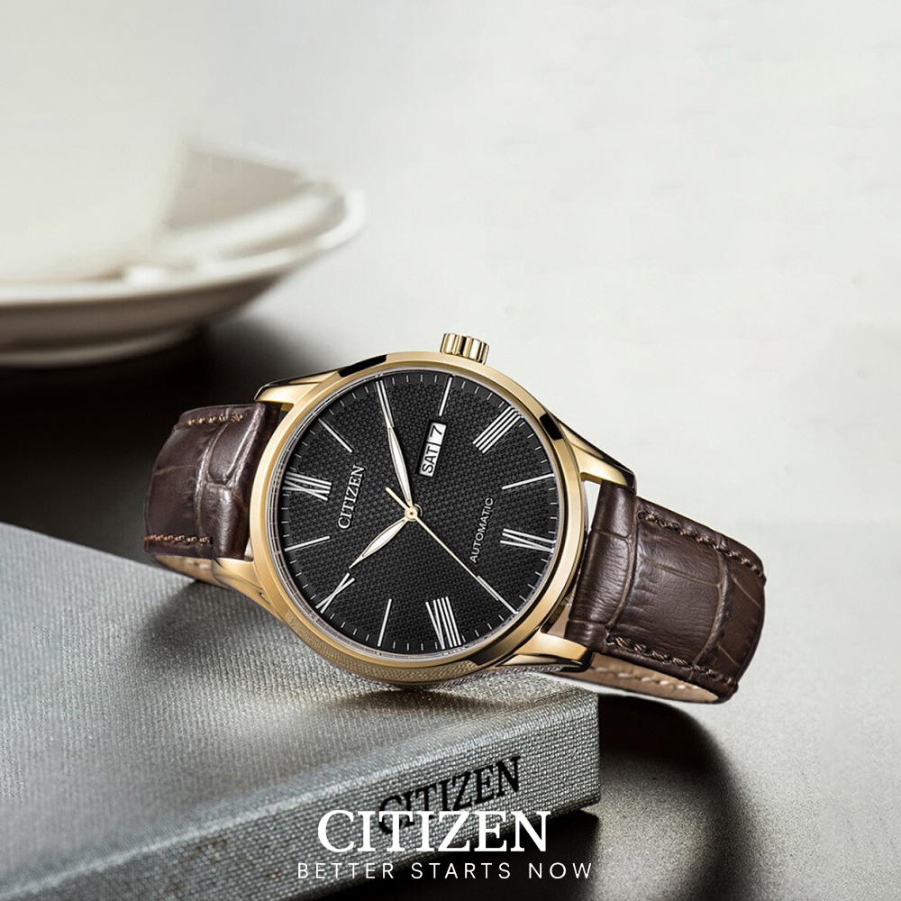 Đồng Hồ Nam Citizen Dây Da NH8353-00H - Mặt Xám