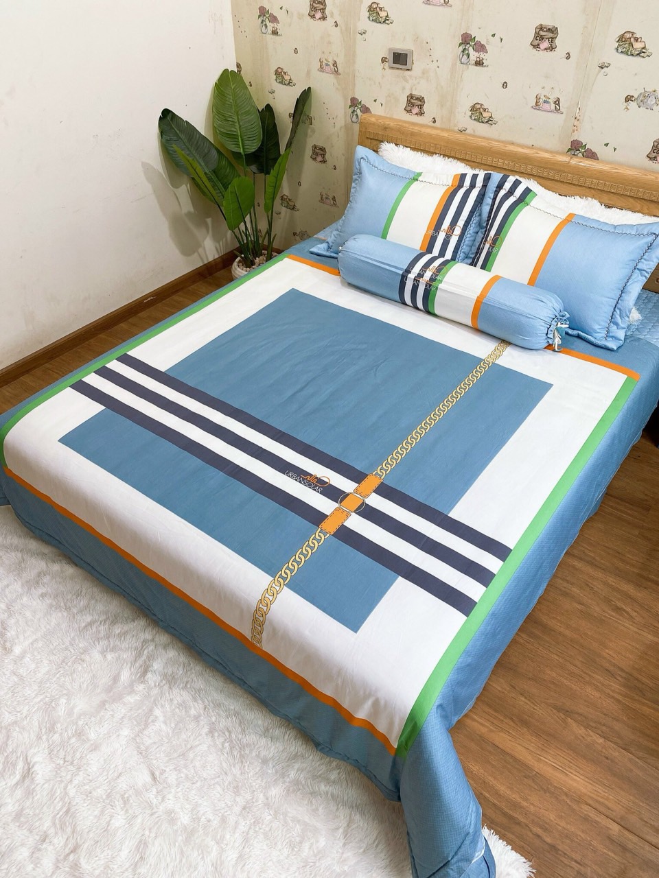 Bộ chăn ga gối Cotton siêu mát xịn sò