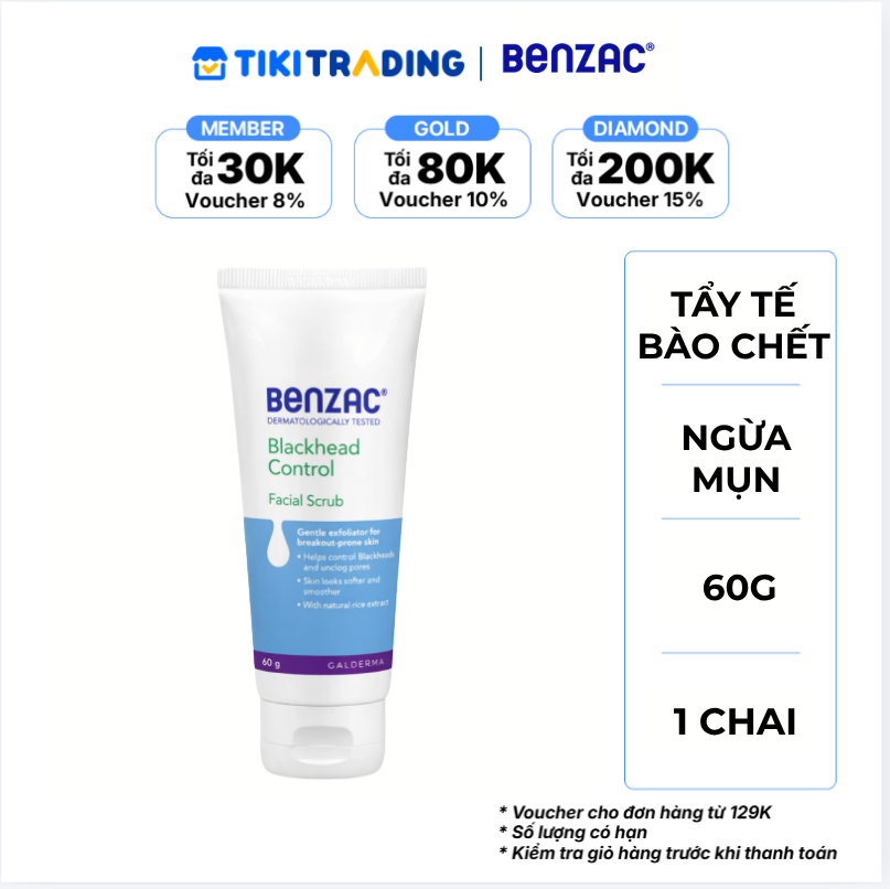Tẩy Tế Bào Chết Ngừa Mụn Đầu Đen Benzac 60G