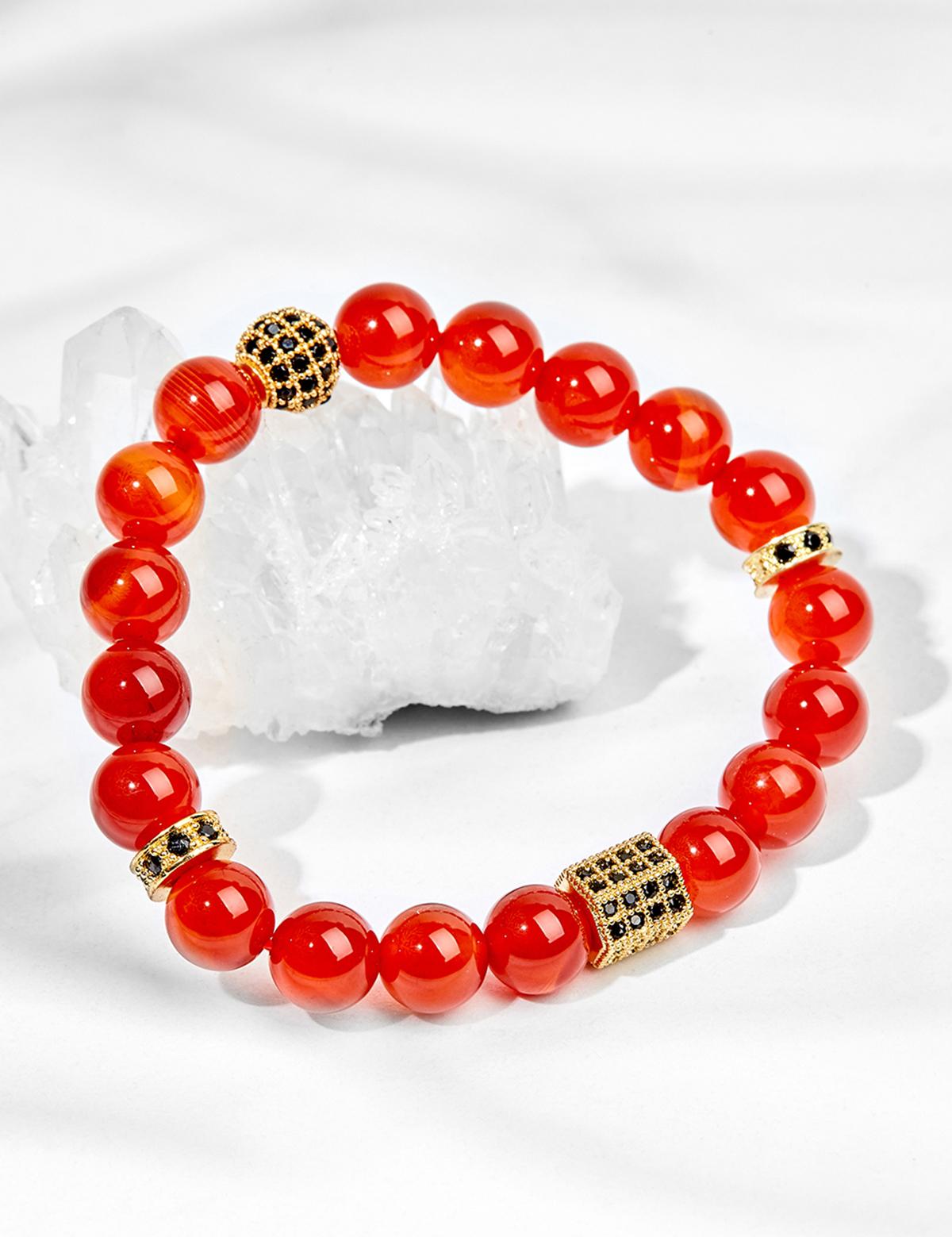 Vòng tay đá thiên nhiên phối charm 3 charm si size hạt 8mm - Ngọc Quý Gemstones