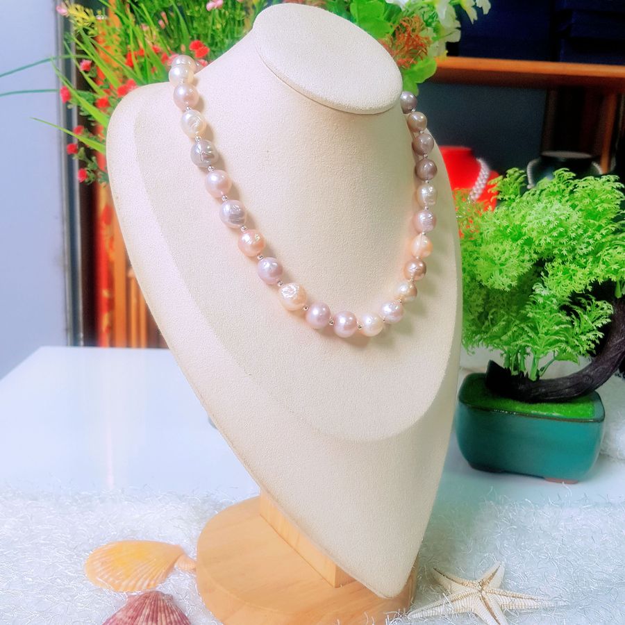 Vòng Cổ Ngọc Trai Tự Nhiên Cao Cấp - Chuỗi Đơn Baroque - Kết Nối Trái Tim - Trang Sức Cô Tấm - CONNECT PEARL (11-12ly) - CTJ0201