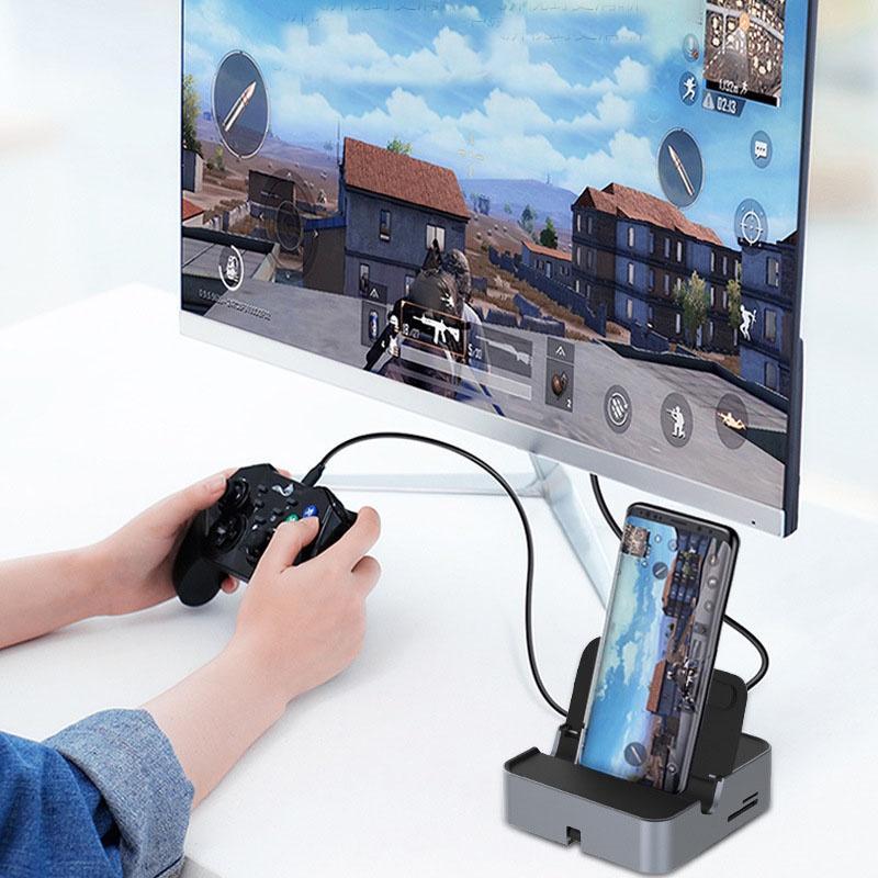 Bộ Chia Cổng USB Type C Sang HDMI 4K VGA RJ45 USB3.0 TF / SD 3.5mm Sạc Nhanh 9 Trong 1