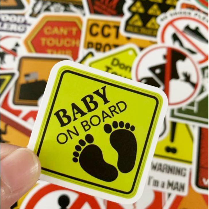 Sticker dán cao cấp CẢNH BÁO Cực COOL ms#12