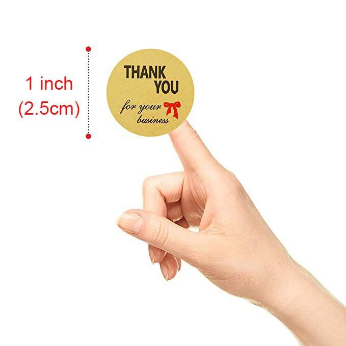 Cuộn 500 tem Sticker Thank you in Màu Tự Dính - Tem cảm ơn khách hàng