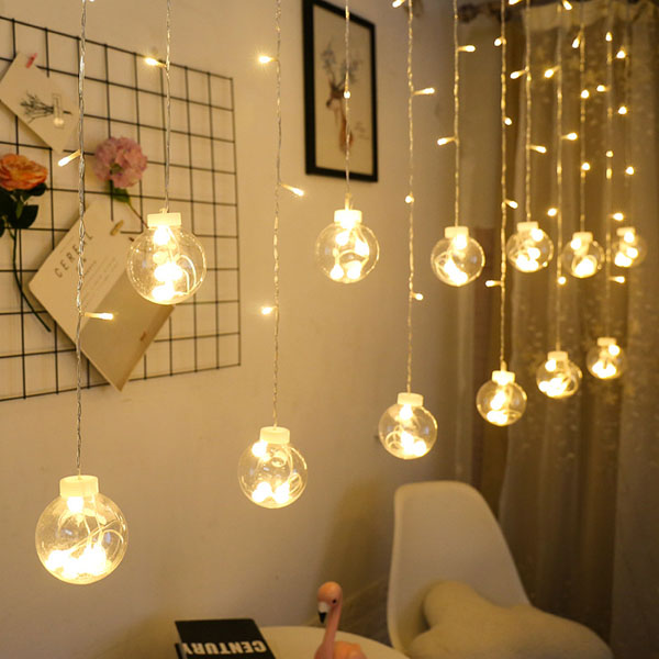 Đèn Nháy Trang Trí LED Bóng Tròn Dạng Lưới 12 Dây