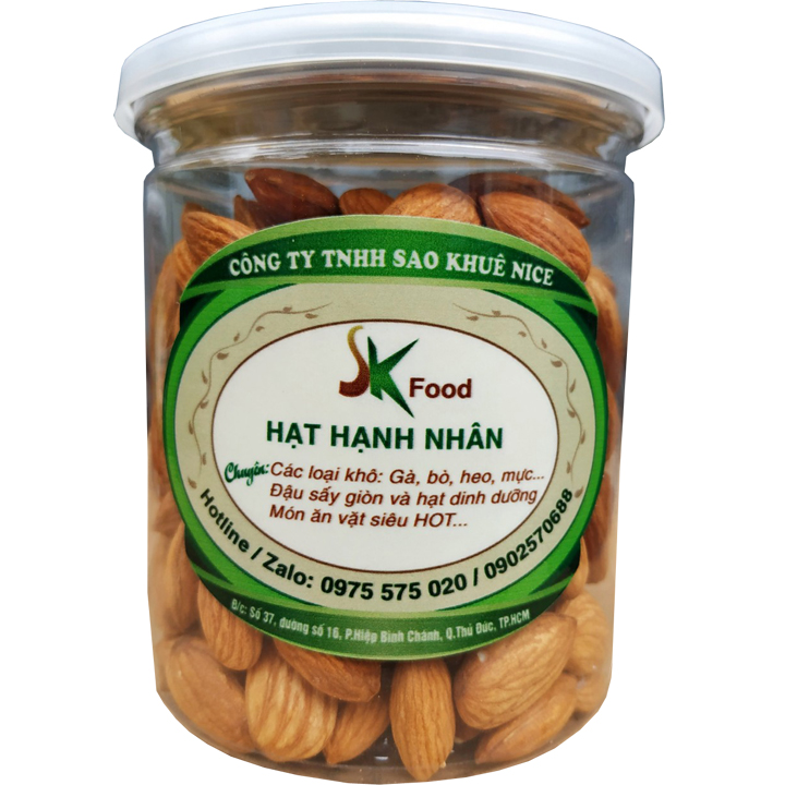 250g Hạt Hạnh Nhân Lõi Đã Tách Vỏ Sấy Chín Thơm Ngon Hiệu SK FOOD