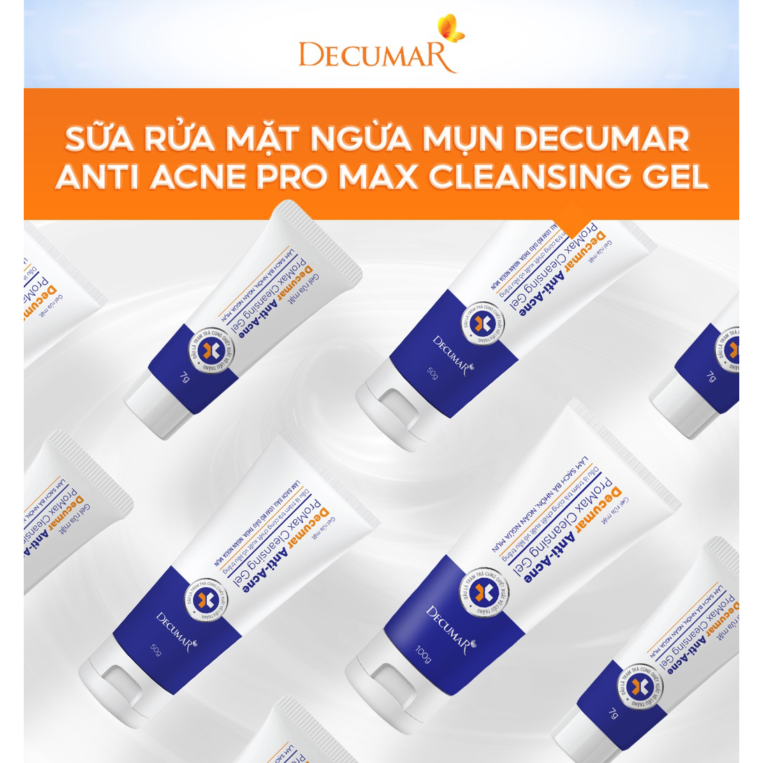 Gel Rửa Mặt Ngừa Mụn, Mờ Thâm,Ngừa Sẹo,Tái Tạo Da Decumar Anti-Acne Promax Cleansing Gel