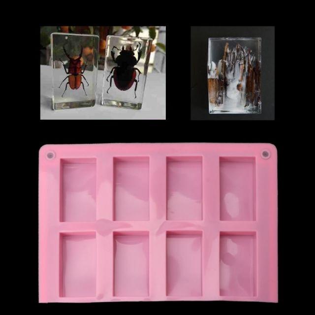 Khuôn đổ resin khối chữ nhật, làm bánh, xà phòng.