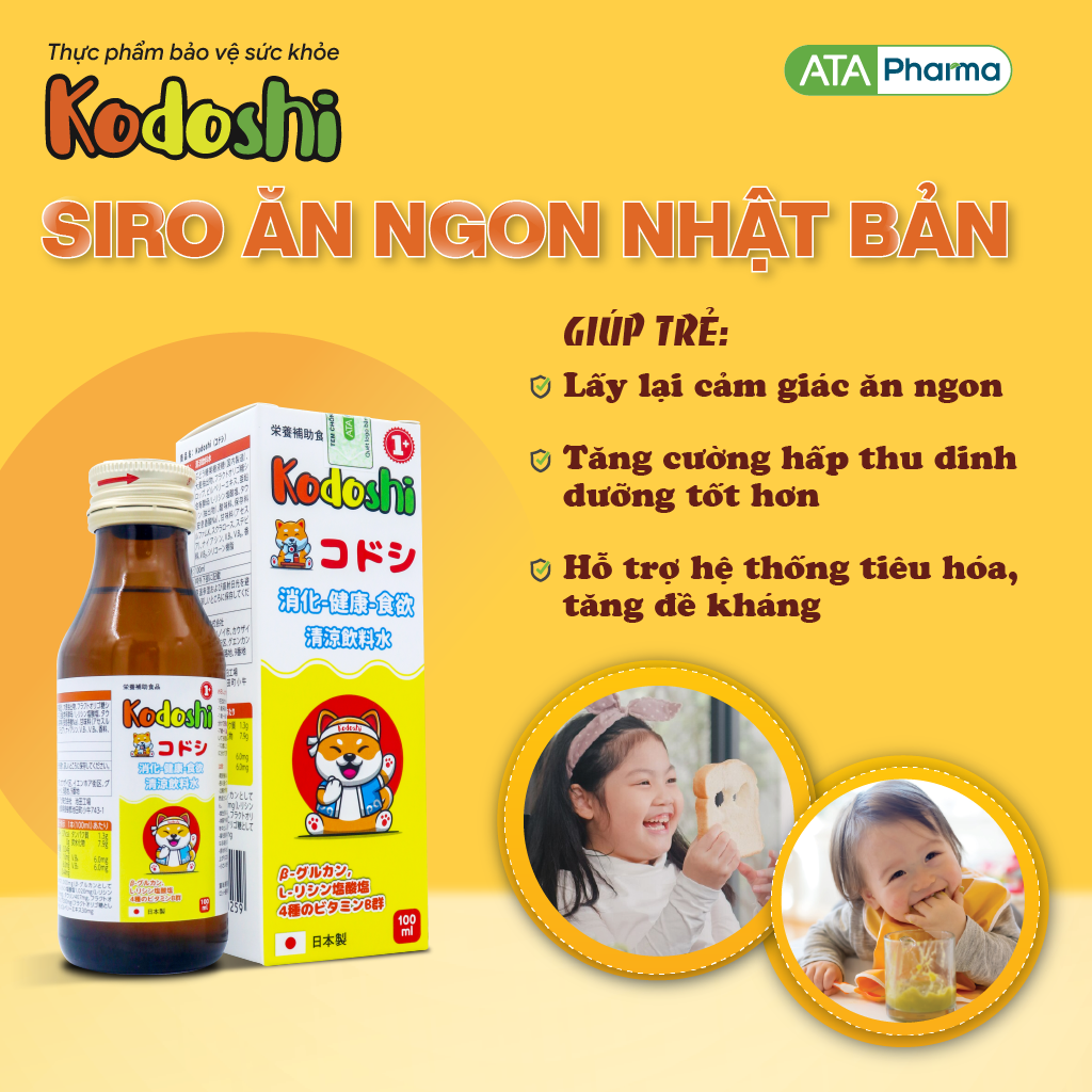 Siro Ăn Ngon Kodoshi 100ml - Made In Japan - Giúp Bé Ăn Ngon, Tiêu Hoá Tốt, Tăng Sức Đề Kháng