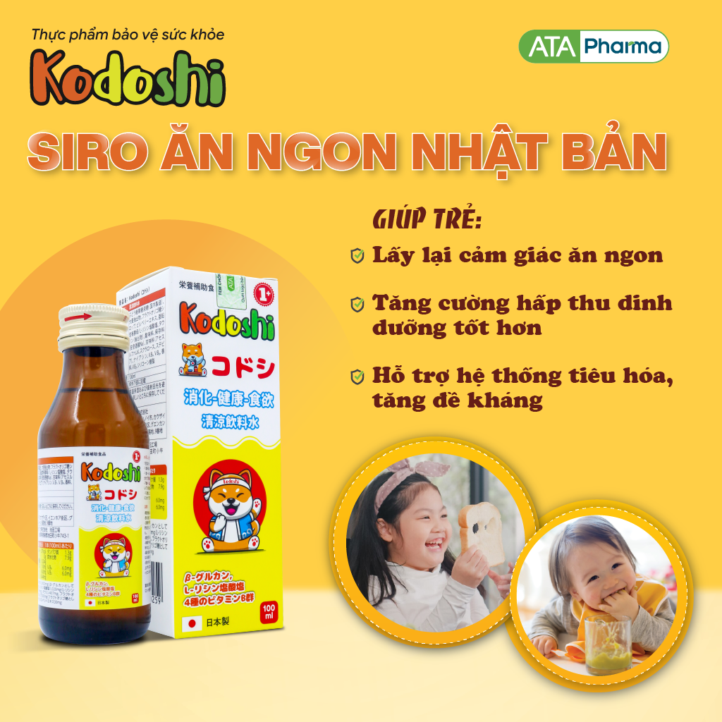 Siro Ăn Ngon Kodoshi 100ml - Made In Japan - Giúp Bé Ăn Ngon, Tiêu Hoá Tốt, Tăng Sức Đề Kháng