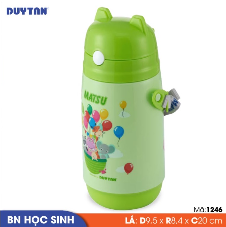 Bình nước học sinh nhựa Duy Tân Matsu 400ml - 12811 - Giao màu ngẫu nhiên - Hàng chính hãng