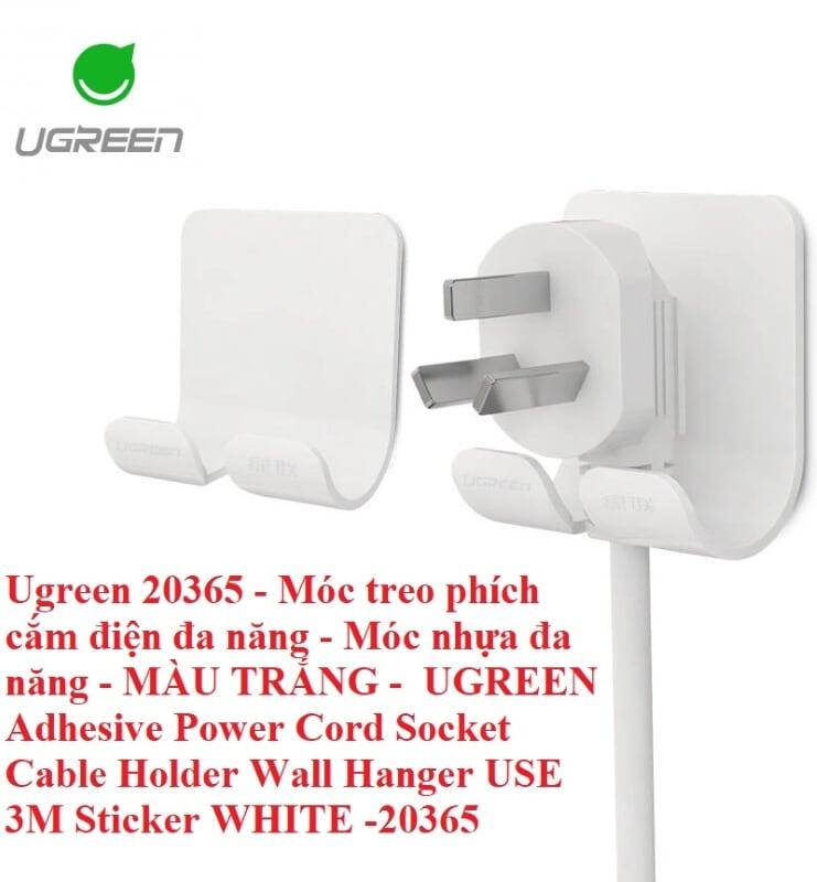 Ugreen UG20365CD107TK Màu Trắng Móc treo phích cắm điện đa năng - HÀNG CHÍNH HÃNG