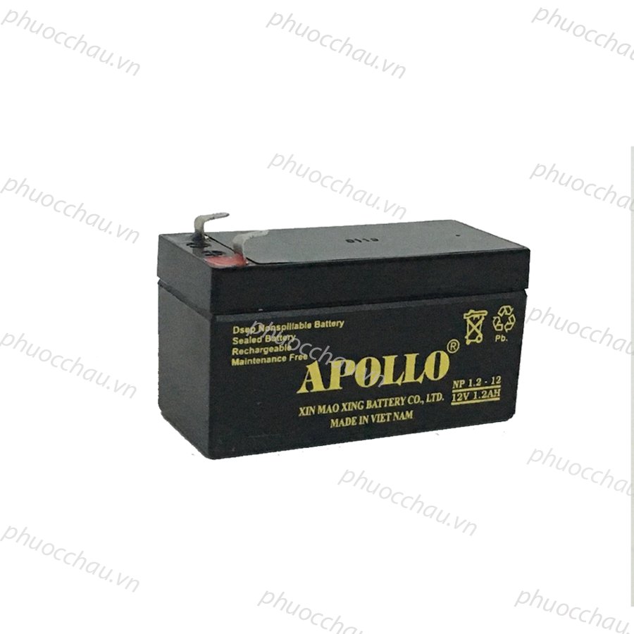 Ắc Quy Apollo NP1.2-12  12V-1.2AH, dùng cho UPS, xe đồ chơi, cung cấp nguồn điện cho DC