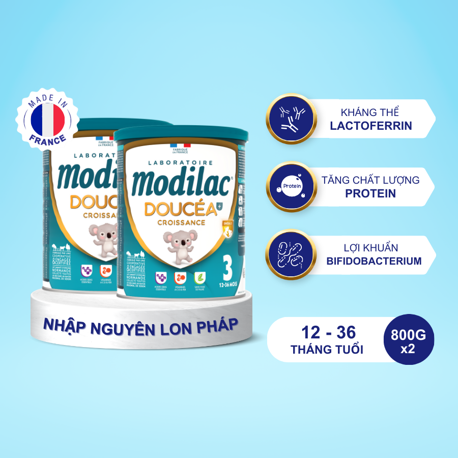 Combo 2 Sữa bột Modilac Doucéa Croissance 800g