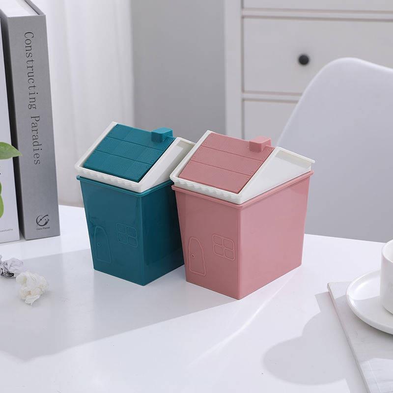 Sáng tạo, Mini Dễ thương, Máy tính để bàn Thùng rác, Nhà nhựa, Bàn ký túc xá, Cận cảnh