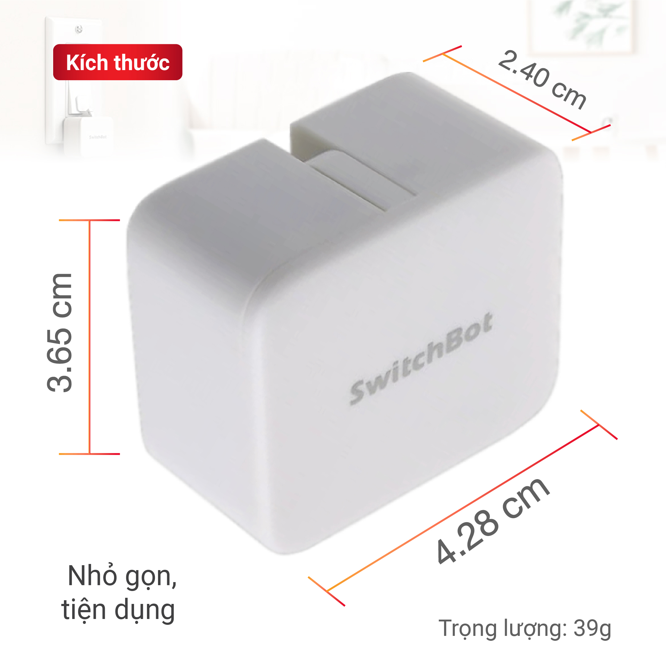 Công tắc thông minh, công tắc điều khiển từ xa SwitchBot Bot, chính hãng, không dây, điều khiển qua app, tương thích với Alexa, Google Home, HomePod and IFTTT