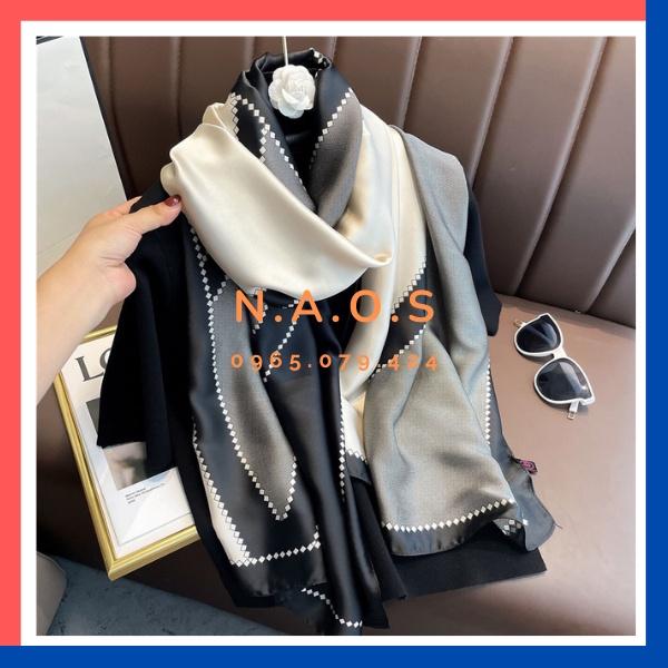 -Khăn choàng lụa dài họa tiết sang trọng - Khăn lụa satin nữ-Qùa tặng 20/10-quà tặng sinh nhật-quà tặng 8/3-