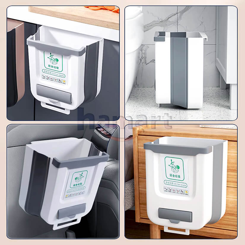 Thùng Rác Treo Tủ Bếp Gấp Gọn 10 Lít Cỡ Lớn 2 Màu Tuỳ Chọn Chất Lượng Cao TẶNG 20 TÚI RÁC