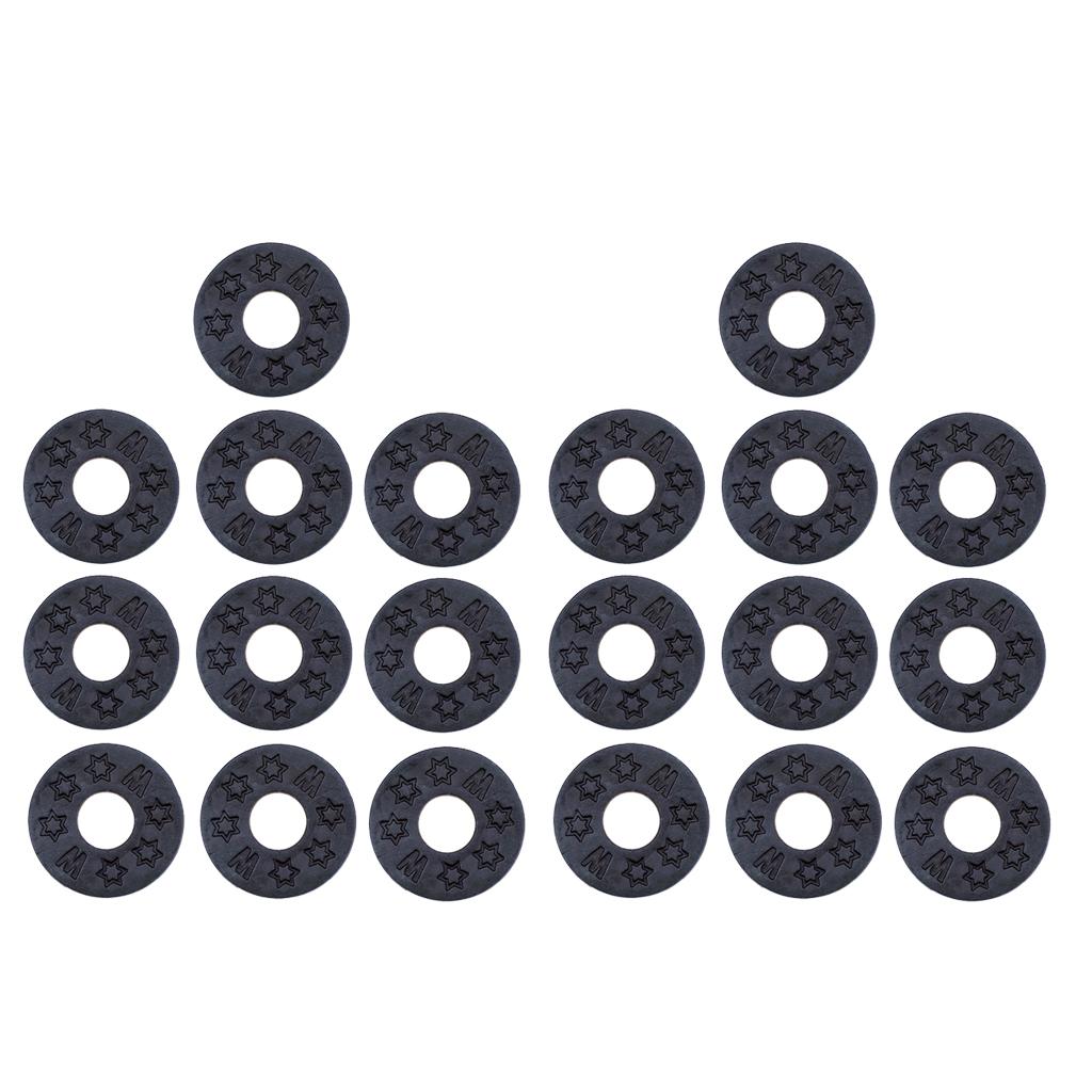 Sunnimix 20 Miếng Dây Đeo Đàn Guitar Khối Cao Su Dây Đeo An Toàn Khóa Máy Giặt Gioăng Đen