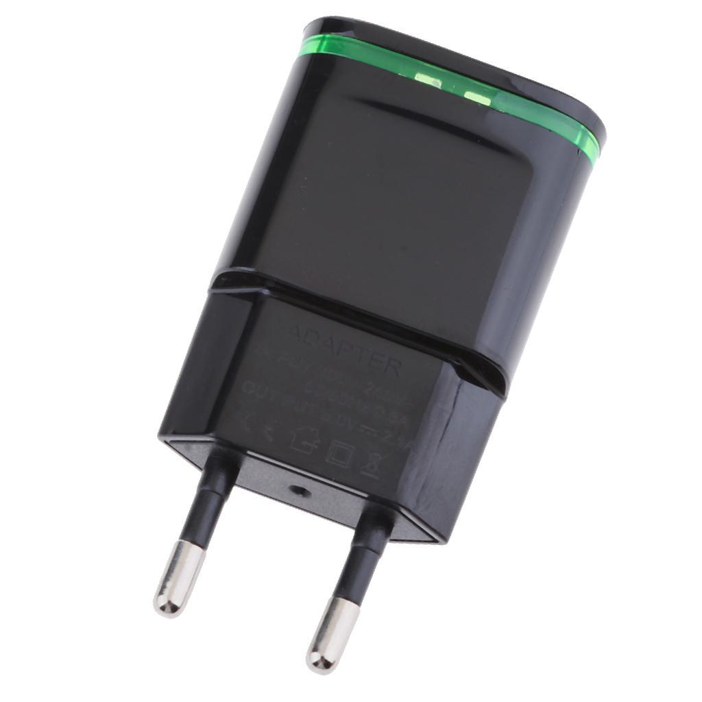 2.1A 2Port USB Travel Home Wall Power Adapter Charger LED Portable EU