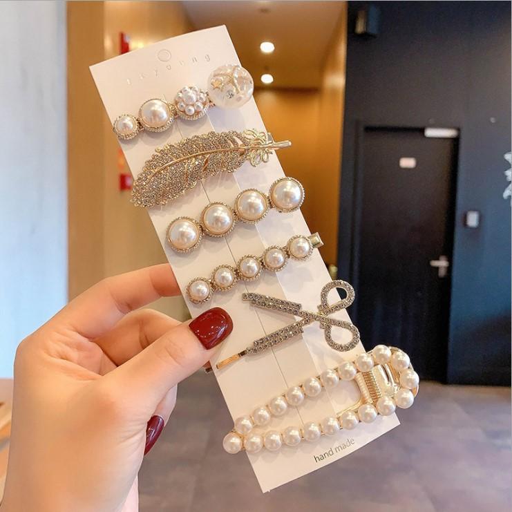 Set 6 Kẹp Tóc Ngọc Trai Siêu Sang Chảnh - Ngọc Trai Nhân Tạo