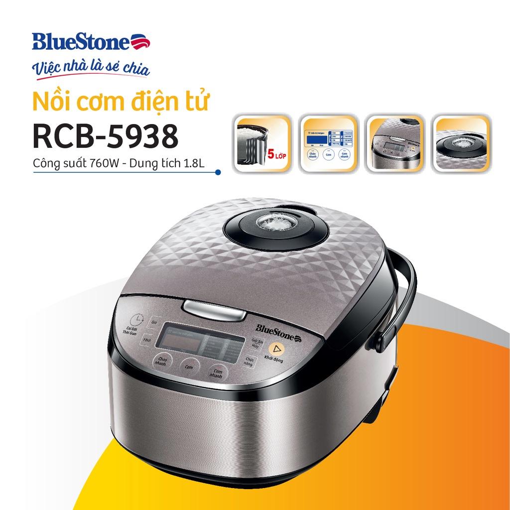 Nồi Cơm Điện Tử BlueStone RCB-5938, 1.8Lit - 760W, Hàng Chính Hãng