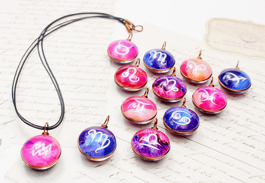 Dây chuyền 12 cung hoàng đạo Zodiac màu sắc tươi sáng 06647-DC006