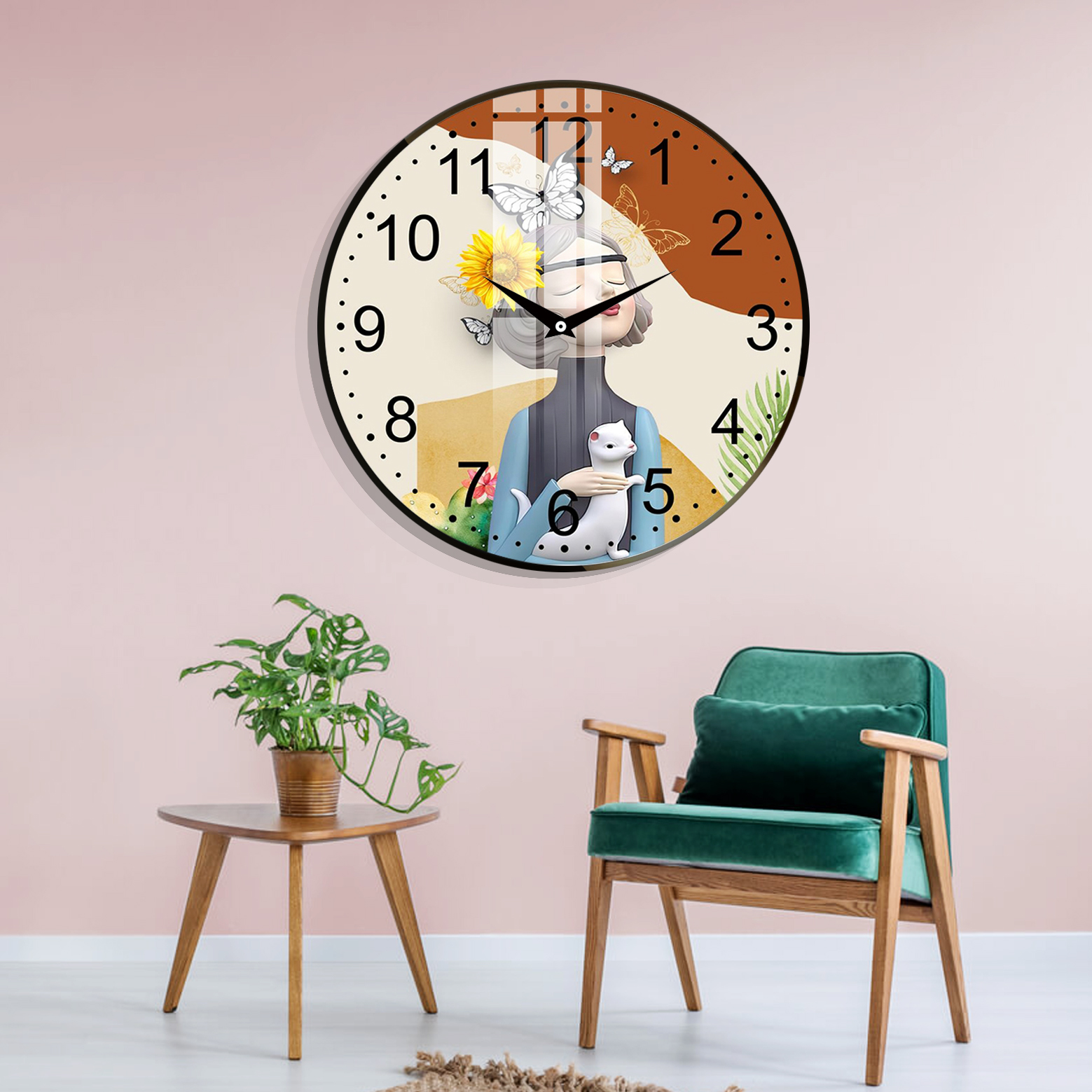 Đồng Hồ Treo Tường Đẹp Cao Cấp - Đồng Hồ Trang Trí Hình Cô Gái Đáng Yêu