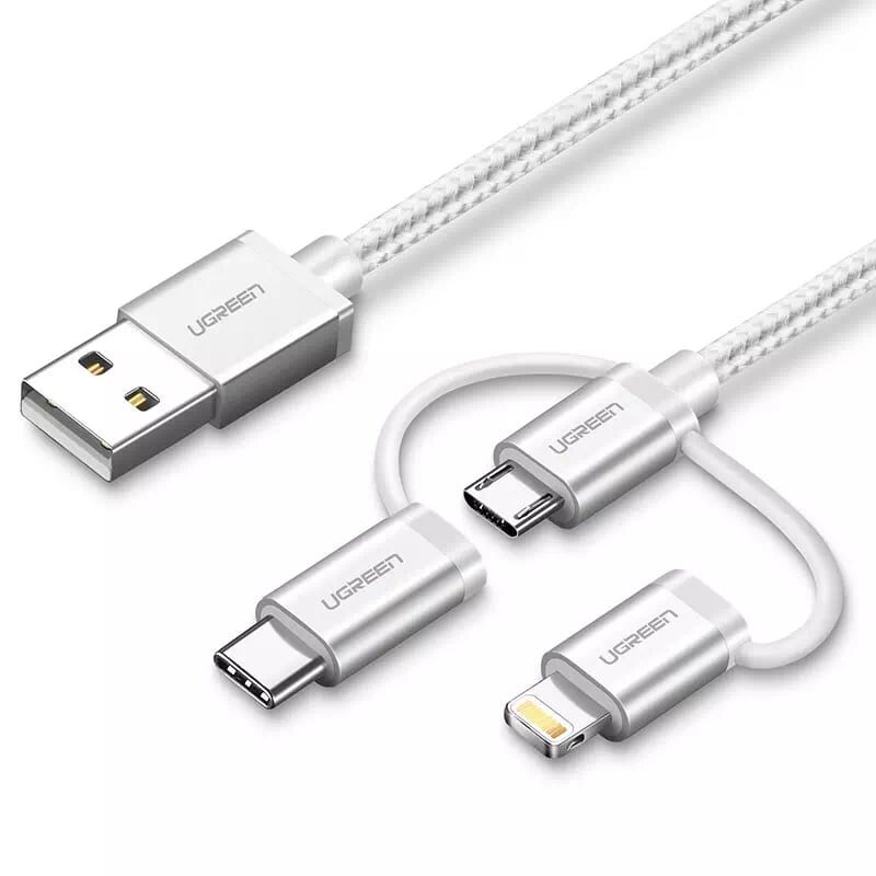 UGREEN 1M Cáp USB ra Micro + Adapter Lightning US186-30461 - Hàng Chính Hãng