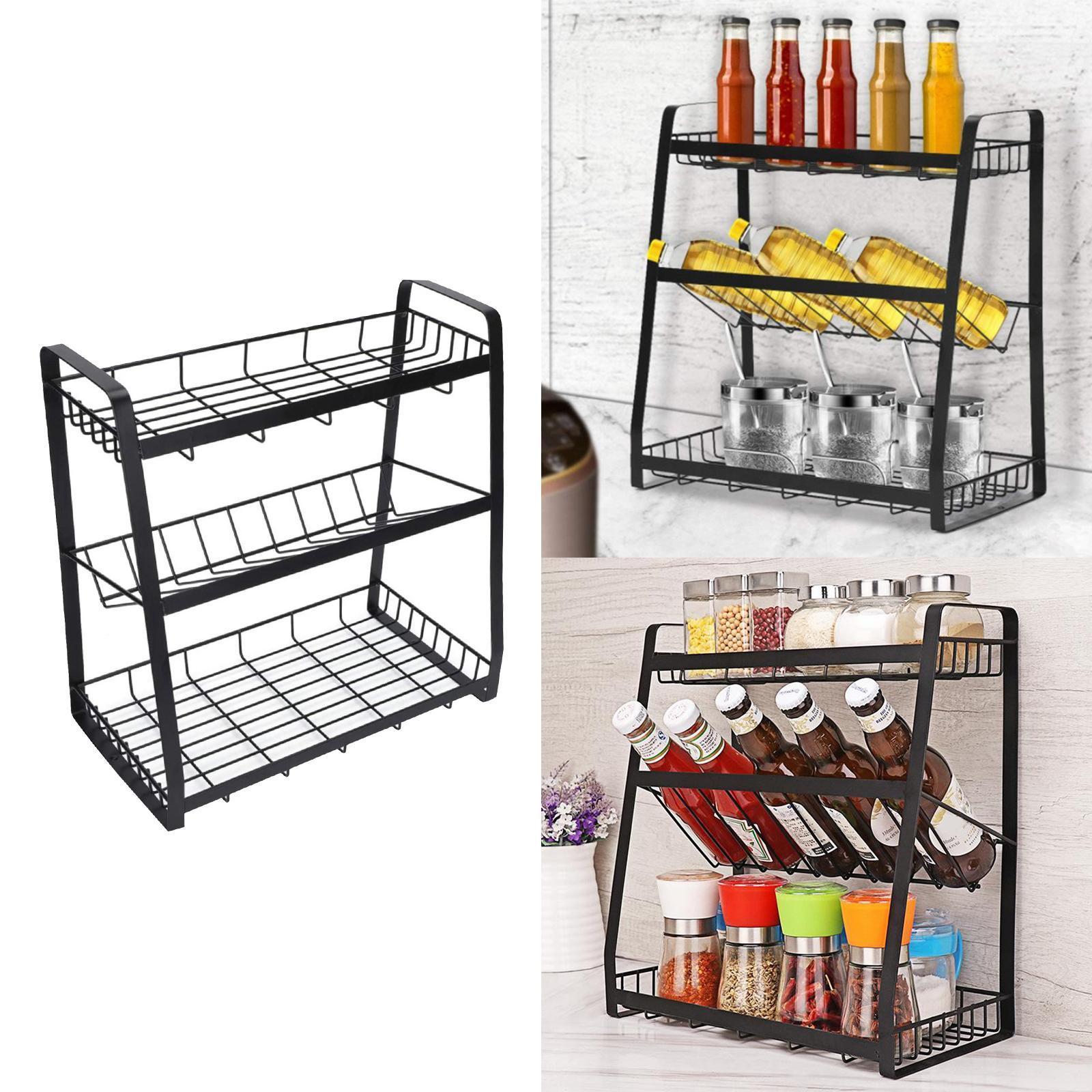 MagiDeal Countertop 3 Tier Spice Rack Organizer Kitchen Storage Holder Shelf
